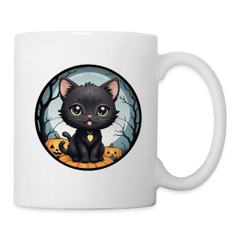 Halloween - Black Cat Full Moon Pumpkins - Mug - white - Right
