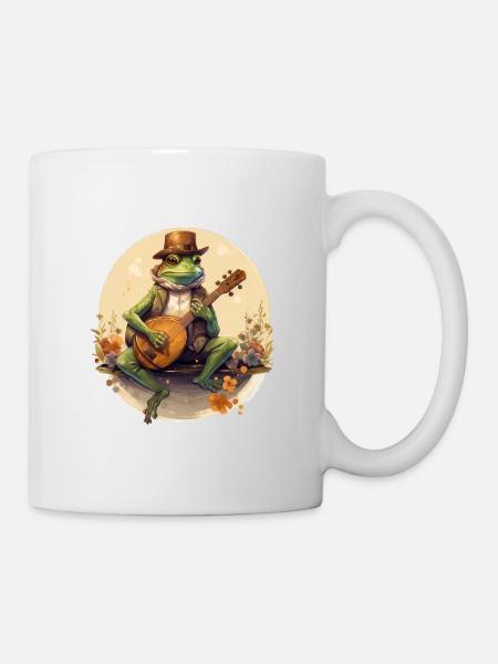 Grenouille Banjo Cottagecore - Mug blanc - blanc
