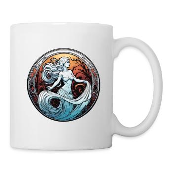 Woman / Lady / Dress / Comic / Colored / Hair - Mug - white - Right