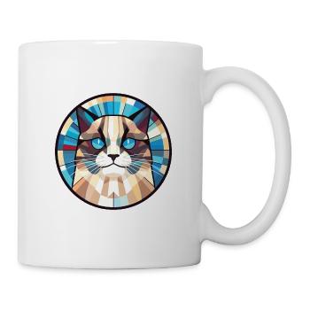 Illustration à l’aquarelle colorée de race de chat de Birmanie - Mug blanc - blanc - Droite