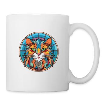 British Longhair Cat Colorful Watercolor Cartoon - Mug - white - Right