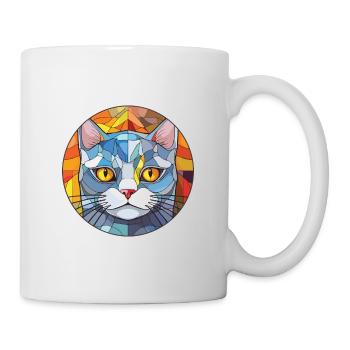 Chat d’argent britannique coloré aquarelle pour animaux de compagnie Cartoon - Mug blanc - blanc - Droite