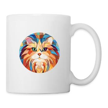 British Longhair Cat Colorful Watercolor Cartoon - Mug - white - Right