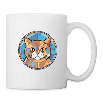 Britische Falte Kurzhaarkatze buntes Aquarell - Tasse - Weiß - Rechts