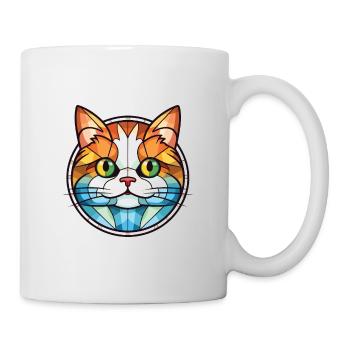 Munchkin-Katze bunte Aquarell-Haustier-Illustration - Tasse - Weiß - Rechts