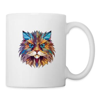 Persische Katze Rasse bunte Aquarell-Illustration - Tasse - Weiß - Rechts