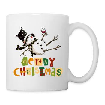 Conception de Noël drôle de bonhomme de neige - Mug blanc - blanc - Droite