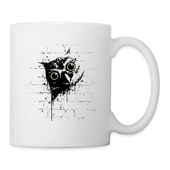Funny Casual Street Art Owl Cool Urban Owl - Mug - white - Right