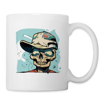 Graffiti Style Skull - Mug - white - Right