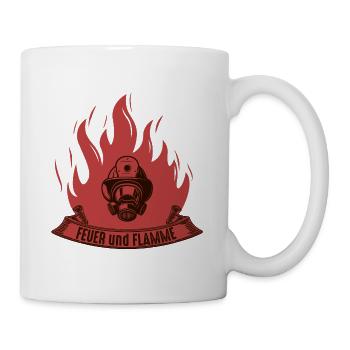 Feuer und Flamme - Tasse - Weiß - Rechts