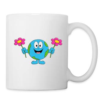 BLUMEN - WELT - LIEBE - ERDE - PLANET - Tasse - Weiß - Rechts