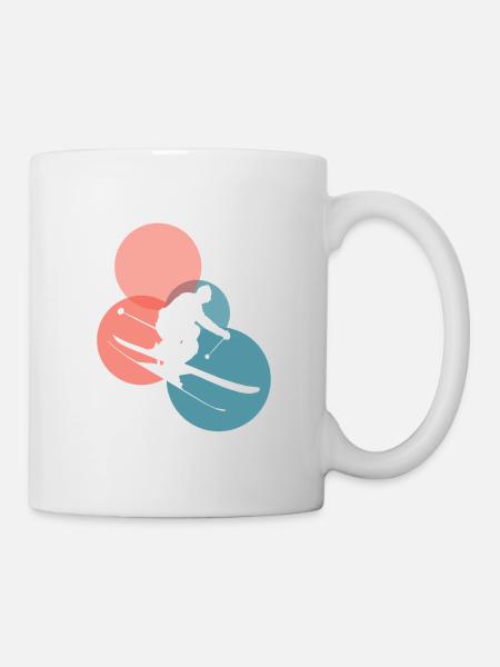 Schi Skiing - Tasse - Weiß