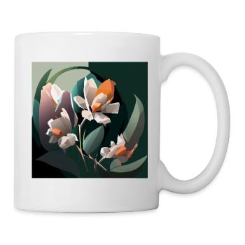 Blumen abstrakt bunt Natur - Tasse - Weiß - Rechts