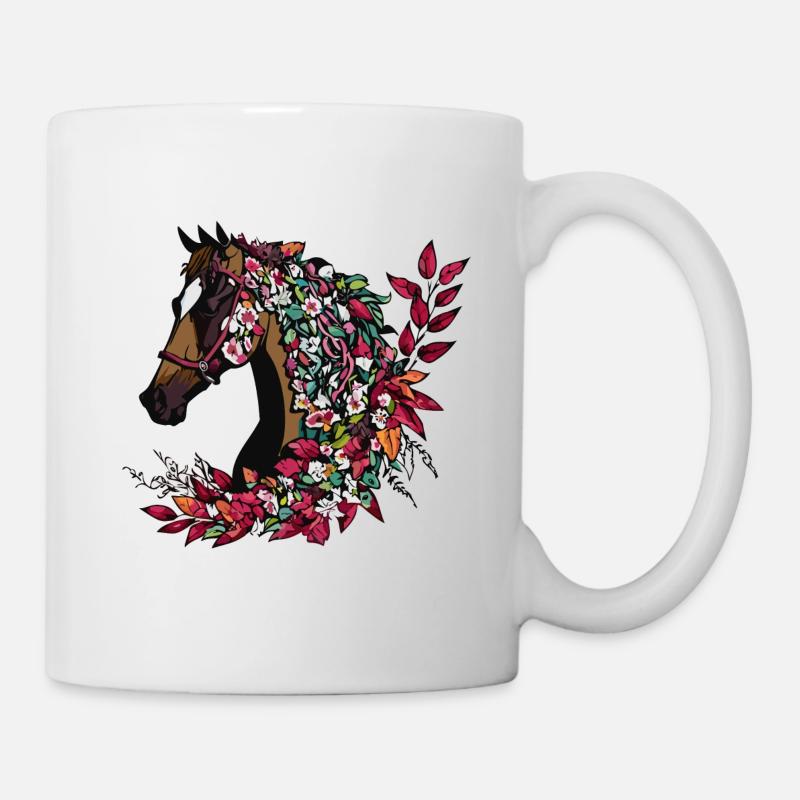 Herbstliches Pferd - Tasse - Weiß