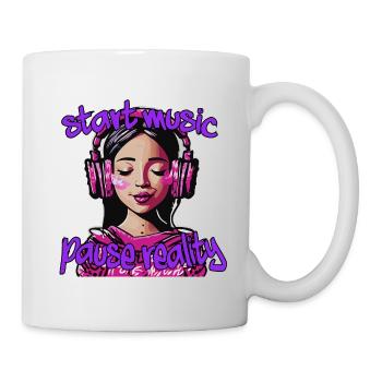 Démarrer la musique - mettre la réalité en pause - Mug blanc - blanc - Droite