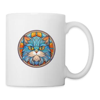 Persische Katze Rasse bunte Aquarell-Illustration - Tasse - Weiß - Rechts