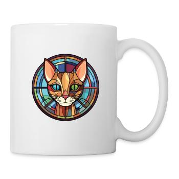 Havanna-braune Katze bunte Aquarell-Illustration - Tasse - Weiß - Rechts