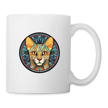 Ocicat Chat Domestique Coloré Aquarelle Dessin Animé - Mug blanc - blanc - Droite