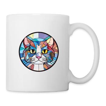 Manx Cat Breed coloré aquarelle Illustration - Mug blanc - blanc - Droite