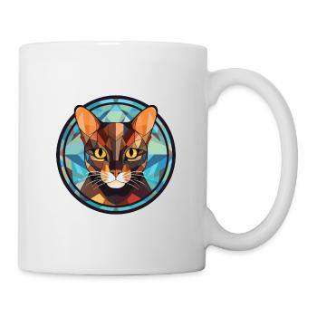 Havanna-braune Katze bunte Aquarell-Illustration - Tasse - Weiß - Rechts