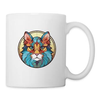 Laperm Cat Breed Illustration aquarelle colorée - Mug blanc - blanc - Droite