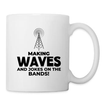 Ham Radio Operator Waves and Jokes Funny - Mug - white - Right