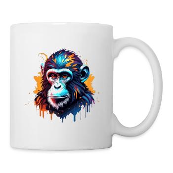 Singe / Animal / Zoo / Chimpanzé / Sauvage / Bande dessinée - Mug blanc - blanc - Droite