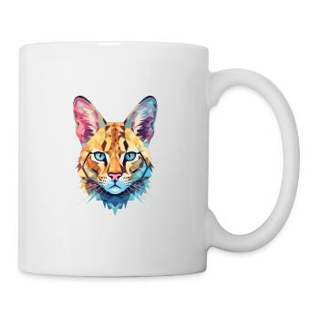 Savannah Katze Bunte Aquarell-Haustier-Illustration - Tasse - Weiß - Rechts