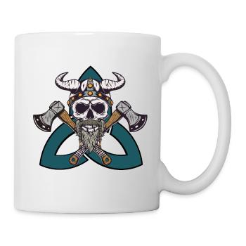 Totenschädel Wikinger - Tasse - Weiß - Rechts