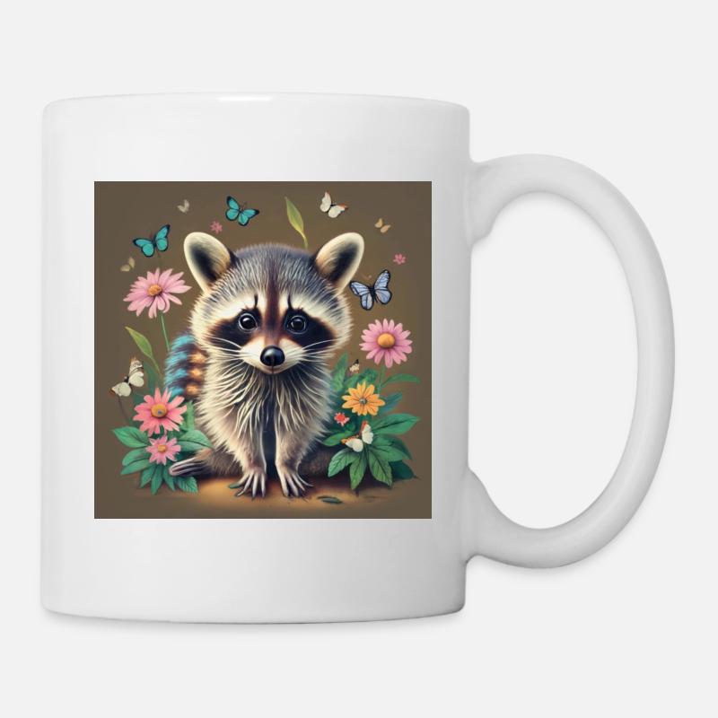 Fuchs mit Blumen - Tasse - Weiß