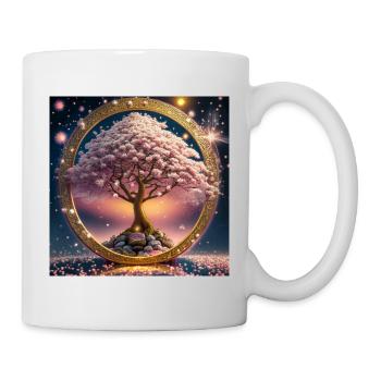feuilles roses d’arbre de Chine - Mug blanc - blanc - Droite
