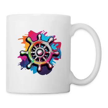 Volant coloré / ancre / ahoy / navire / bateau - Mug blanc - blanc - Droite