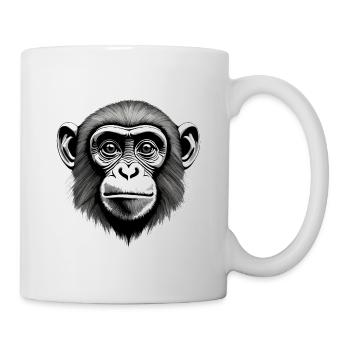Singe / Animal / Zoo / Chimpanzé / Sauvage / Bande dessinée - Mug blanc - blanc - Droite