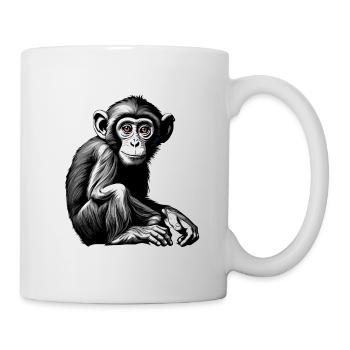 Singe / Animal / Zoo / Chimpanzé / Sauvage / Bande dessinée - Mug blanc - blanc - Droite