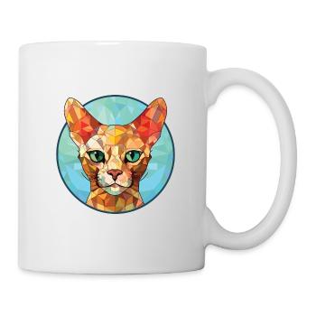 Rote Devon Rex Katze bunte Aquarell-Illustration - Tasse - Weiß - Rechts