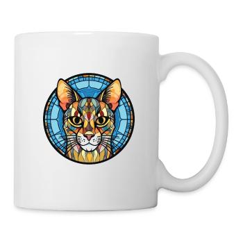 Savannah Katze bunte Aquarell-Haustier-Illustration - Tasse - Weiß - Rechts