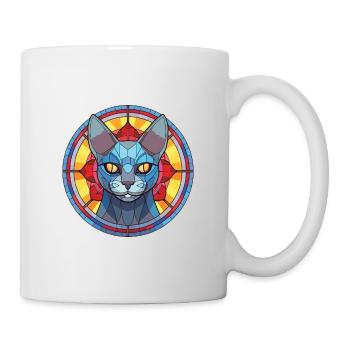 Illustration d’aquarelle colorée de chat bleu russe - Mug blanc - blanc - Droite