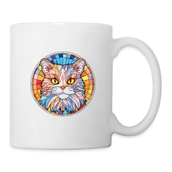 Selkirk Rex Katze Bunte Aquarell-Illustration - Tasse - Weiß - Rechts