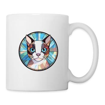 Illustration d’animal de compagnie aquarelle colorée de chat de raquette - Mug blanc - blanc - Droite