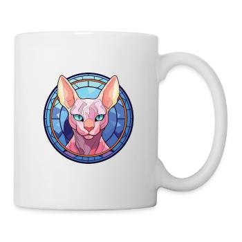 Sphynx Cat Breed Colorful Watercolor Illustration - Mug - white - Right
