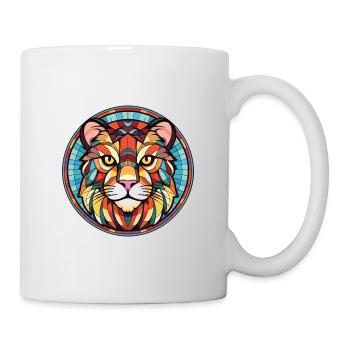 Tiger Katze Rasse bunte Aquarell Illustration - Tasse - Weiß - Rechts