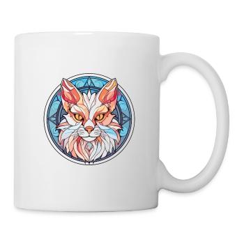 Turkish Angora Cat Colorful Watercolor Pet Cartoon - Mug - white - Right