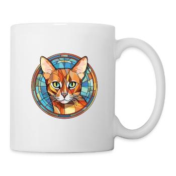 Somali Shorthair Cat Coloré Aquarelle Dessin Animé - Mug blanc - blanc - Droite