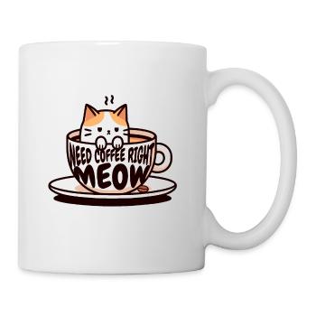 Schnurrige Kaffeepause: Mieze in der Tasse, Katze - Tasse - Weiß - Rechts