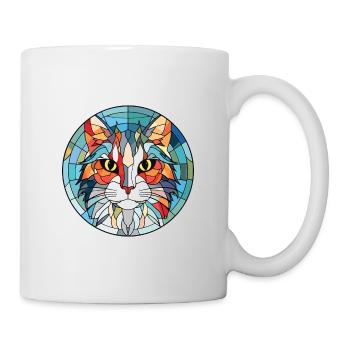 Turkish Angora Cat Colorful Watercolor Pet Cartoon - Mug - white - Right