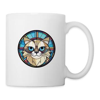 Illustration à l’aquarelle colorée de race de chat de Birmanie - Mug blanc - blanc - Droite