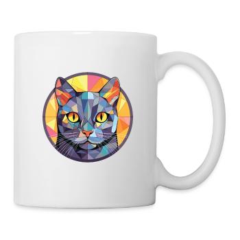 Chartreux Cat Colorful Watercolor Pet Illustration - Mug - white - Right