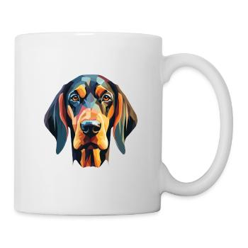 Aquarelle de chien Coonhound noir et Tan américain - Mug blanc - blanc - Droite