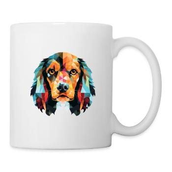 Alpine Spaniel Hunderasse Aquarell Illustration - Tasse - Weiß - Rechts