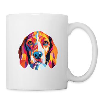 Beagle Harrier Dufthund Hunderasse Aquarell - Tasse - Weiß - Rechts